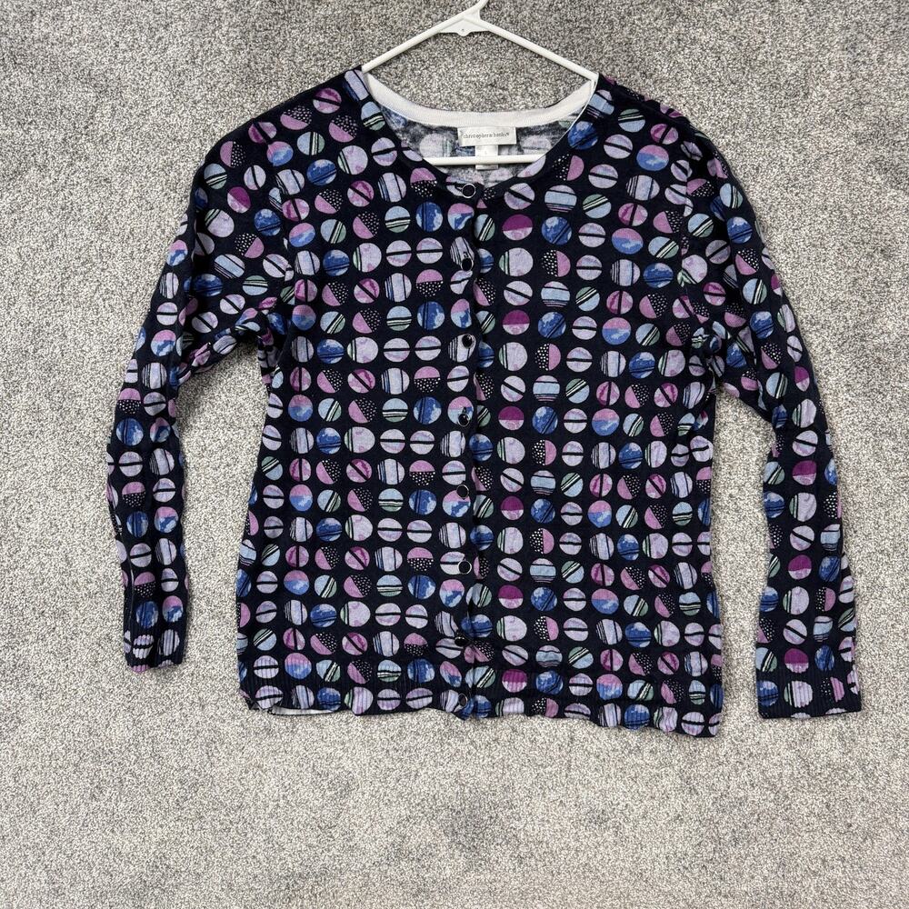 Christopher & Banks Cardigan Womens L Multicolor Geometric Coastal Grandmacore